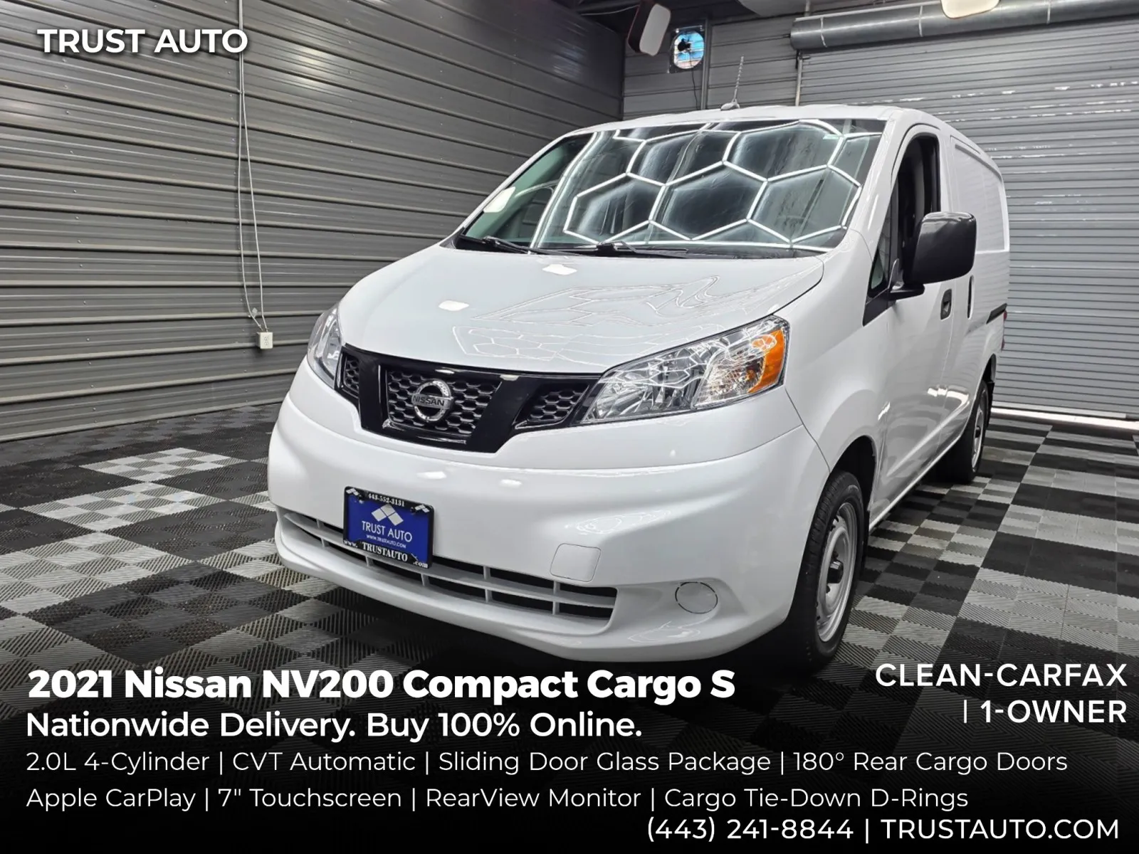 White 2021 Nissan NV200 Compact Cargo S Minivan/Van for sale in Sykesville, MD