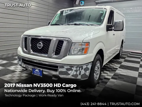 White 2017 Nissan NV3500 HD Cargo SL Minivan/Van w/Technology Pkg for sale in Sykesville, MD