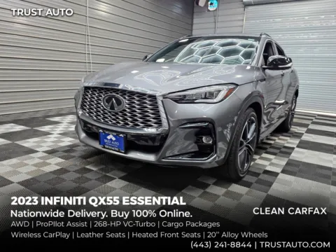 Gray 2023 INFINITI QX55 ESSENTIAL AWD SUV for sale in Sykesville, MD