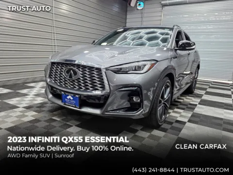Gray 2023 INFINITI QX55 ESSENTIAL AWD SUV for sale in Sykesville, MD