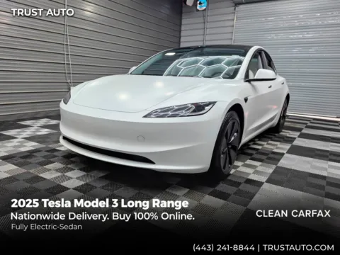 White 2025 Tesla Model 3 Long Range Electric Luxury Sedan for sale in Sykesville, MD