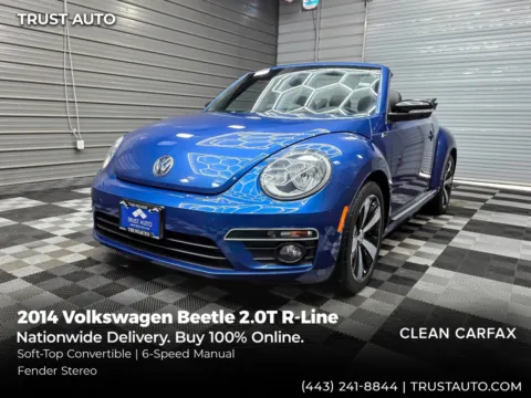Blue 2014 Volkswagen Beetle 2.0T R-Line Soft-Top Convertible w/Sound PZEV for sale in Sykesville, MD