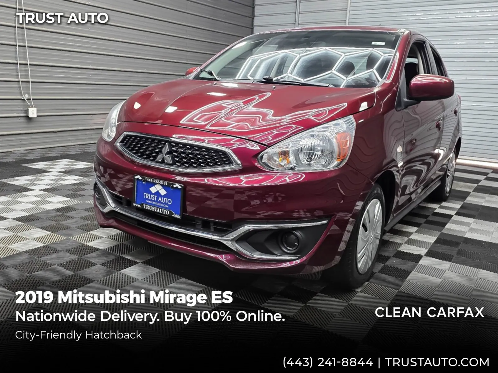 Red 2019 Mitsubishi Mirage ES 5-Door Hatchback for sale in Sykesville, MD