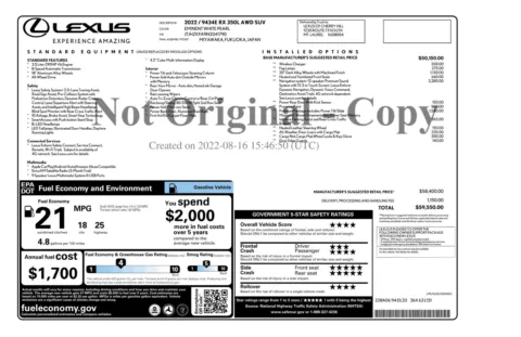 Another view of 2022 Lexus RX 350L AWD SUV w/Premium/Navigation System Pkgs for sale in Sykesville, MD at Trust Auto