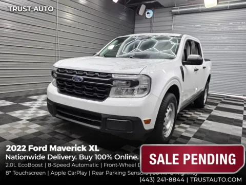 White 2022 Ford Maverick XL SuperCrew Pickup Truck for sale in Sykesville, MD