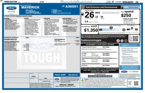 Another view of 2022 Ford Maverick XL SuperCrew Pickup Truck for sale in Sykesville, MD at Trust Auto