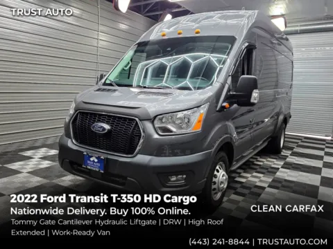 Gray 2022 Ford Transit T-350 HD Cargo 148''WB DRW High Roof Extended Minivan/Van w/Tommy Lift Gate for sale in Sykesville, MD