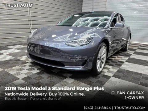 Silver 2019 Tesla Model 3 Standard Range Plus 4-Door Electric Sedan for sale in Sykesville, MD