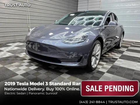 Silver 2019 Tesla Model 3 Standard Range Plus 4-Door Electric Sedan for sale in Sykesville, MD