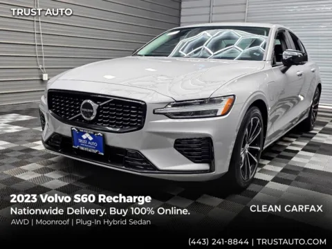Silver 2023 Volvo S60 Recharge Plus Dark Theme AWD Plug-In Hybrid Sedan for sale in Sykesville, MD