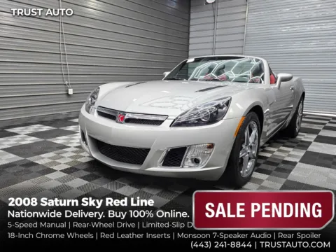 Silver 2008 Saturn Sky Red Line 5-Speed Manual Soft-Top Convertible Coupe for sale in Sykesville, MD