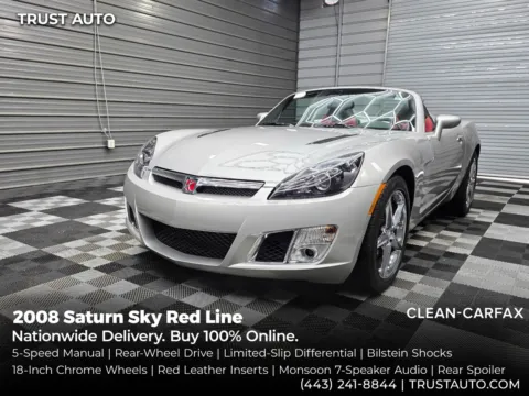 Silver 2008 Saturn Sky Red Line 5-Speed Manual Soft-Top Convertible Coupe for sale in Sykesville, MD