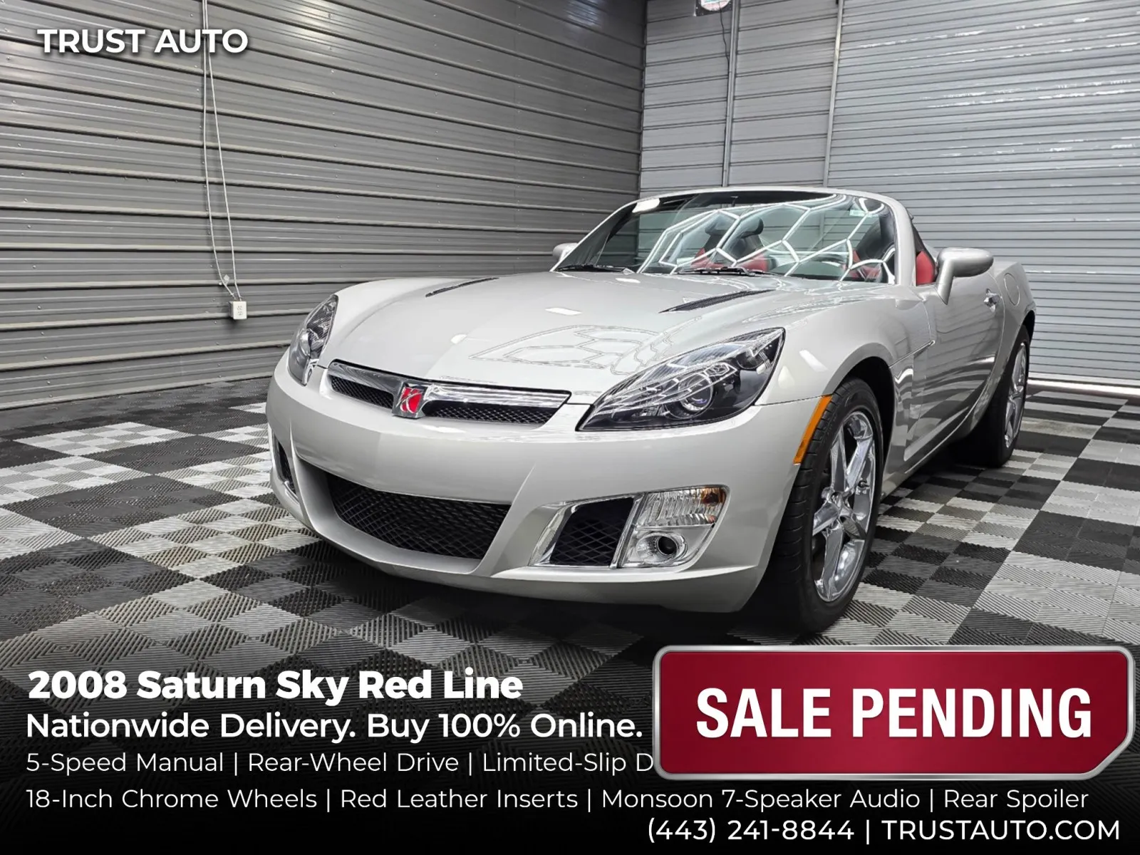 2008 Saturn Sky Red Line 5-Speed Manual Soft-Top Convertible Coupe for sale in Sykesville, MD