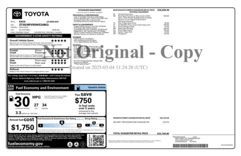 Another view of 2025 Toyota RAV4 LE AWD SUV for sale in Sykesville, MD at Trust Auto