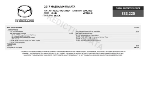 Another view of 2017 Mazda MX-5 Miata Club 6-Speed Manual Soft-Top Convertible for sale in Sykesville, MD at Trust Auto
