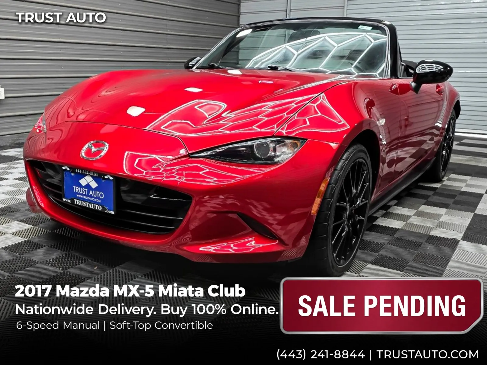 2017 Mazda MX-5 Miata Club 6-Speed Manual Soft-Top Convertible