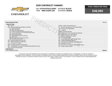 Photos of 2020 Chevrolet Camaro 2SS Soft-Top Convertible w/10-Speed A/T for sale in Sykesville, MD at Trust Auto