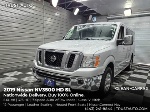 Silver 2019 Nissan NV3500 HD SL V8 12-Passenger Minivan/Van for sale in Sykesville, MD