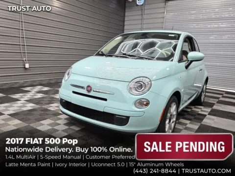 Green 2017 Fiat 500 Pop 5-Speed Manual Hatchback for sale in Sykesville, MD