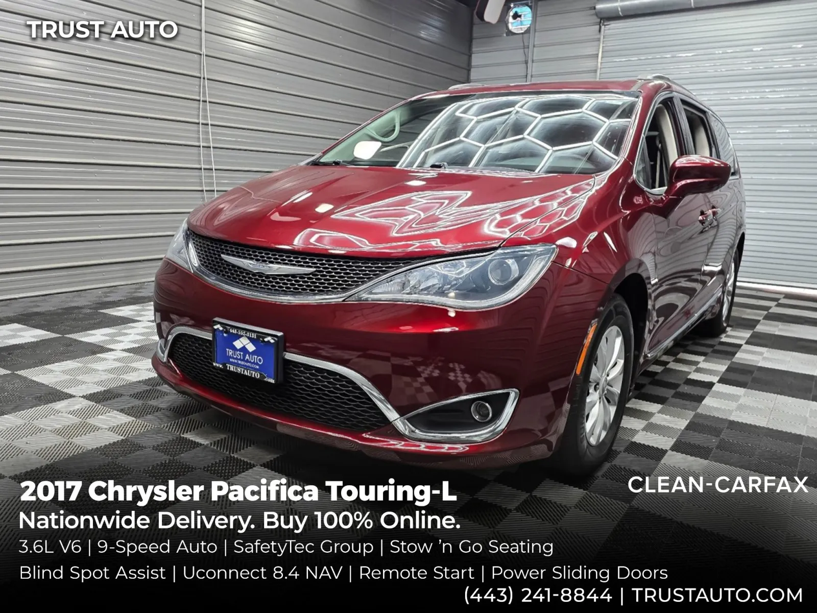 Red 2017 Chrysler Pacifica Touring-L 7-Passenger Minivan/Van for sale in Sykesville, MD