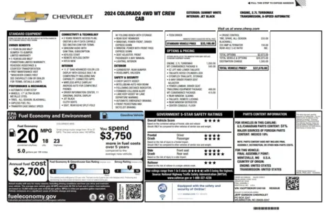 Another view of 2024 Chevrolet Colorado WT 4WD Crew Cab Work Pickup Truck for sale in Sykesville, MD at Trust Auto