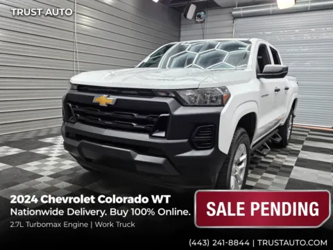White 2024 Chevrolet Colorado WT 4WD Crew Cab Work Pickup Truck for sale in Sykesville, MD