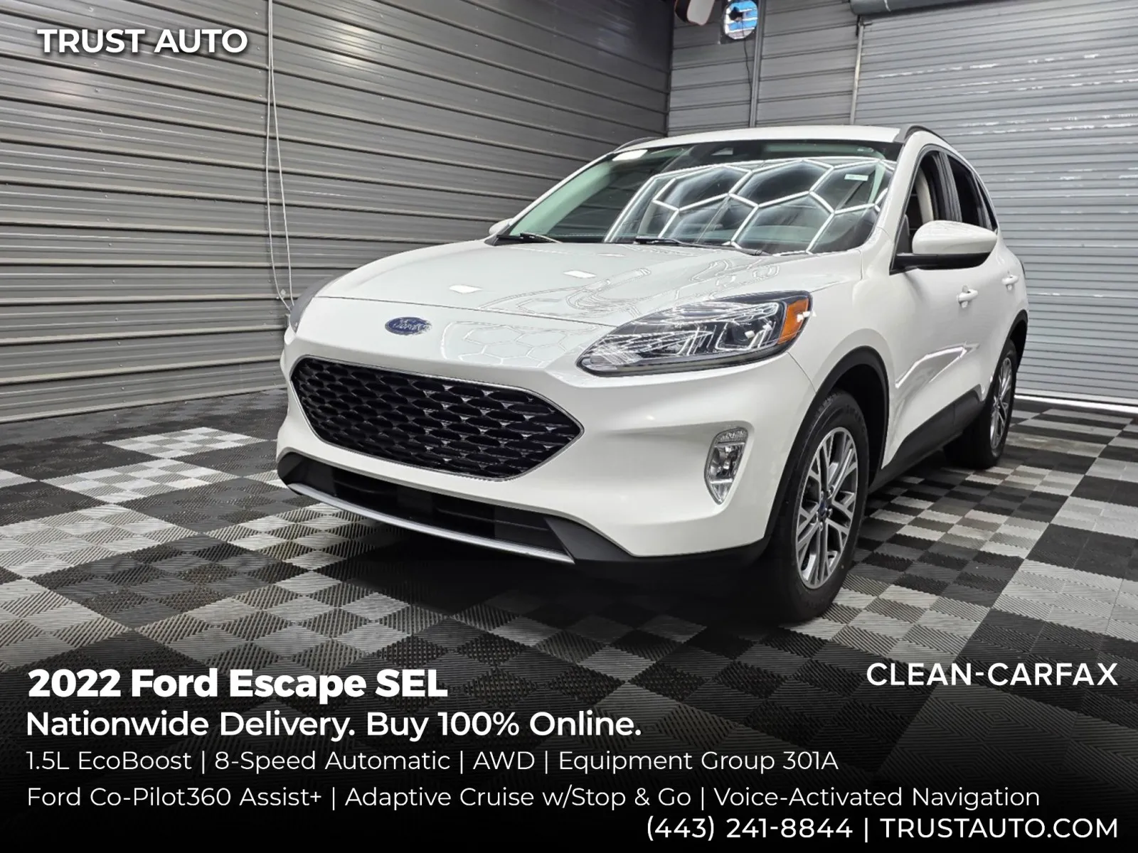 White 2022 Ford Escape SEL AWD SUV for sale in Sykesville, MD