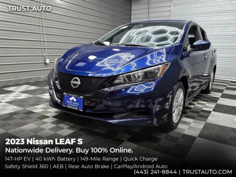 Blue 2023 Nissan LEAF S Electric Hatchback for sale in Sykesville, MD
