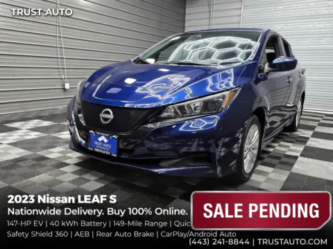 Blue 2023 Nissan LEAF S Electric Hatchback for sale in Sykesville, MD