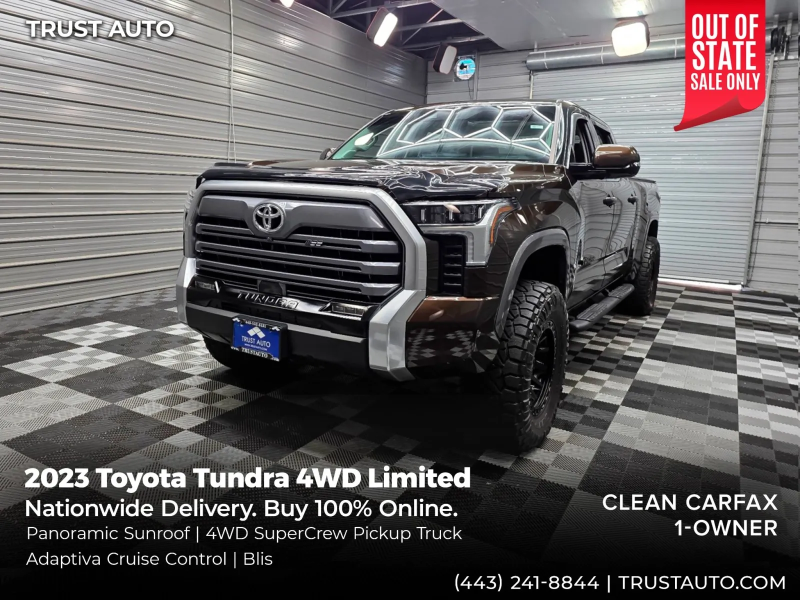 Brown 2023 Toyota Tundra Limited 4WD CrewMax Pickup Truck for sale in Sykesville, MD