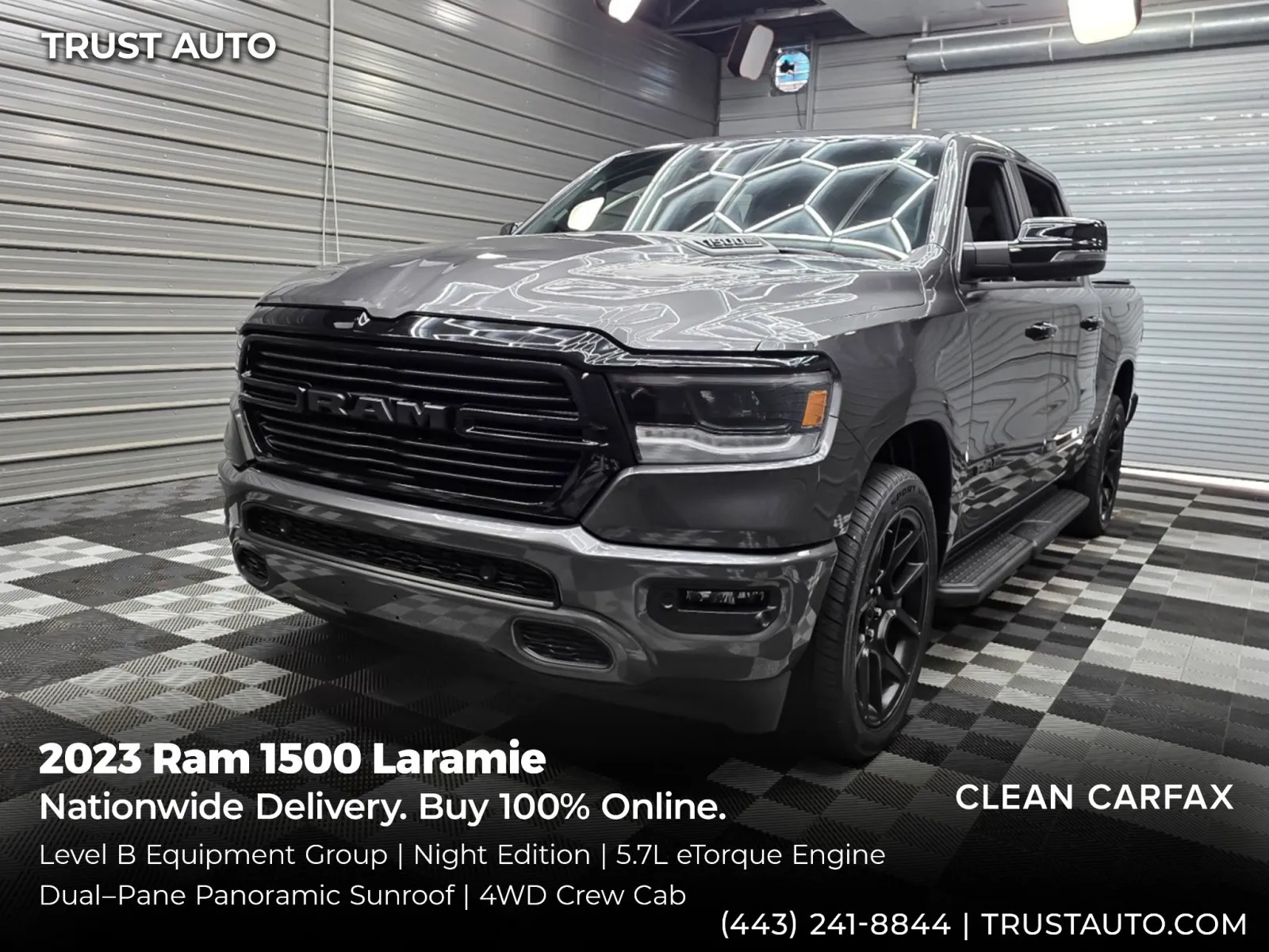 2023 Ram 1500 Laramie 4WD Crew Cab 5.7L V8 HEMI Pickup Truck w/Night Edition for sale in Sykesville, MD