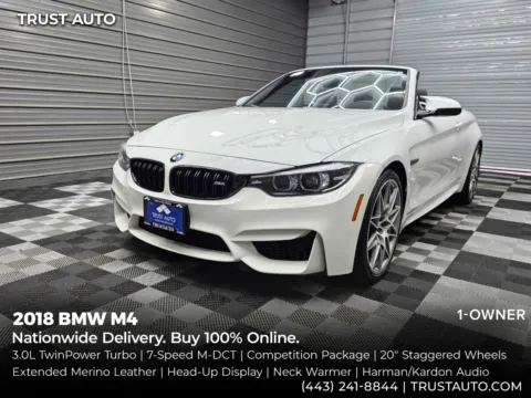 White 2018 BMW M4 Hard-Top Convertible w/Competition Pkg for sale in Sykesville, MD