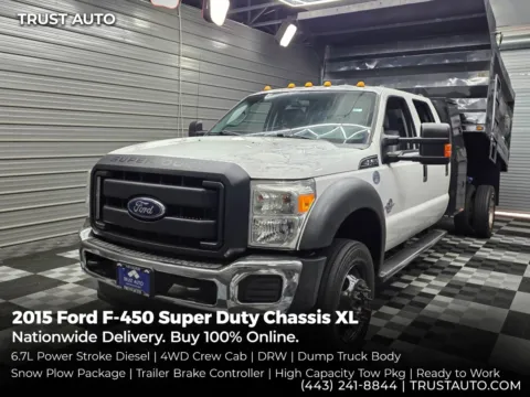 White 2015 Ford F-450 Super Duty Chassis XL Crew Cab DRW 4WD for sale in Sykesville, MD