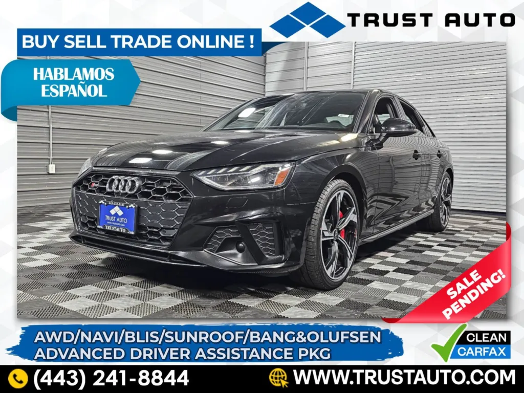 2021 Audi S4 3.0 TFSI Quattro Prestige AWD Luxury Sedan w/Advanced Driver Assistance Pkg for sale in Sykesville, MD