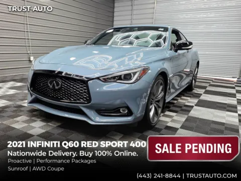 Gray 2021 INFINITI Q60 RED SPORT 400 AWD Luxury Coupe w/Proactive Pkg for sale in Sykesville, MD