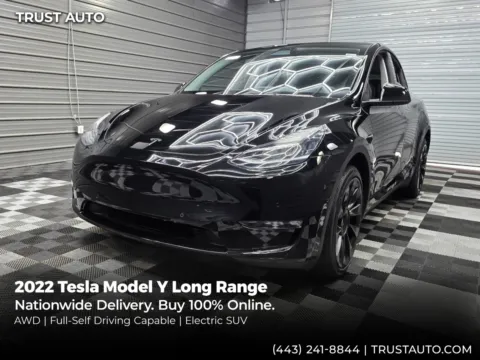 Black 2022 Tesla Model Y Long Range AWD Electric Luxury SUV for sale in Sykesville, MD