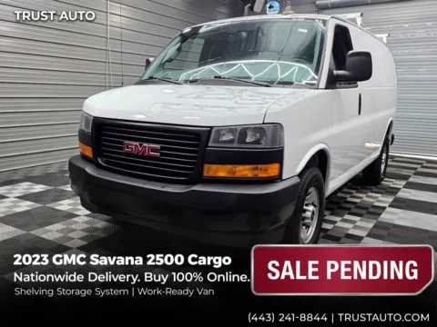 White 2023 GMC Savana 2500 Cargo 135''WB Minivan/Van w/Shelving Storage System for sale in Sykesville, MD