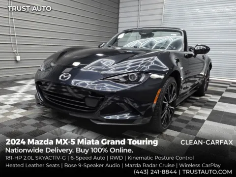 Black 2024 Mazda MX-5 Miata Grand Touring Soft-Top Convertible for sale in Sykesville, MD