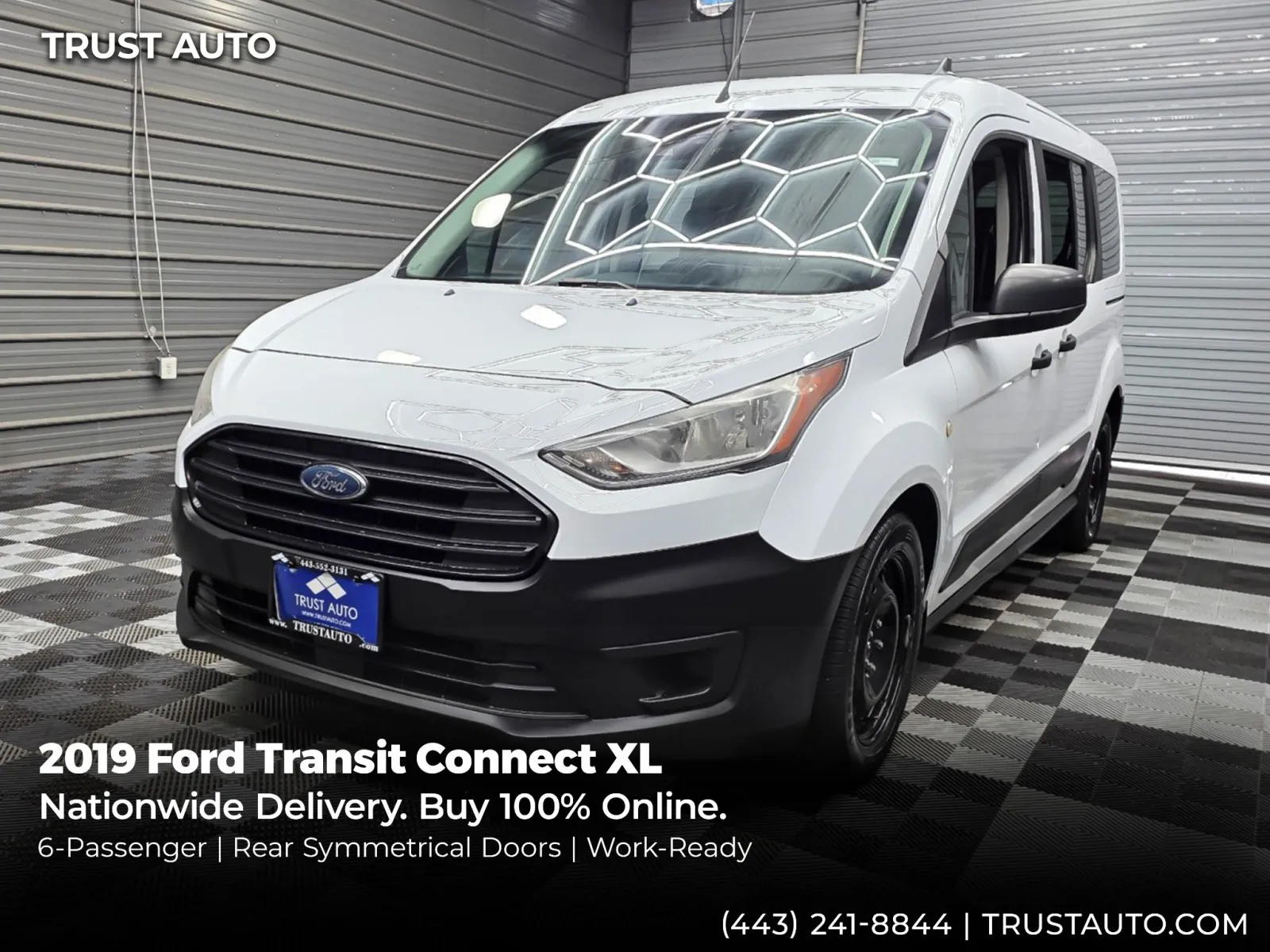 2019 Ford Transit Connect XL LWB 6-Passenger Minivan/Van/Wagon w/Rear Symmetrical Doors