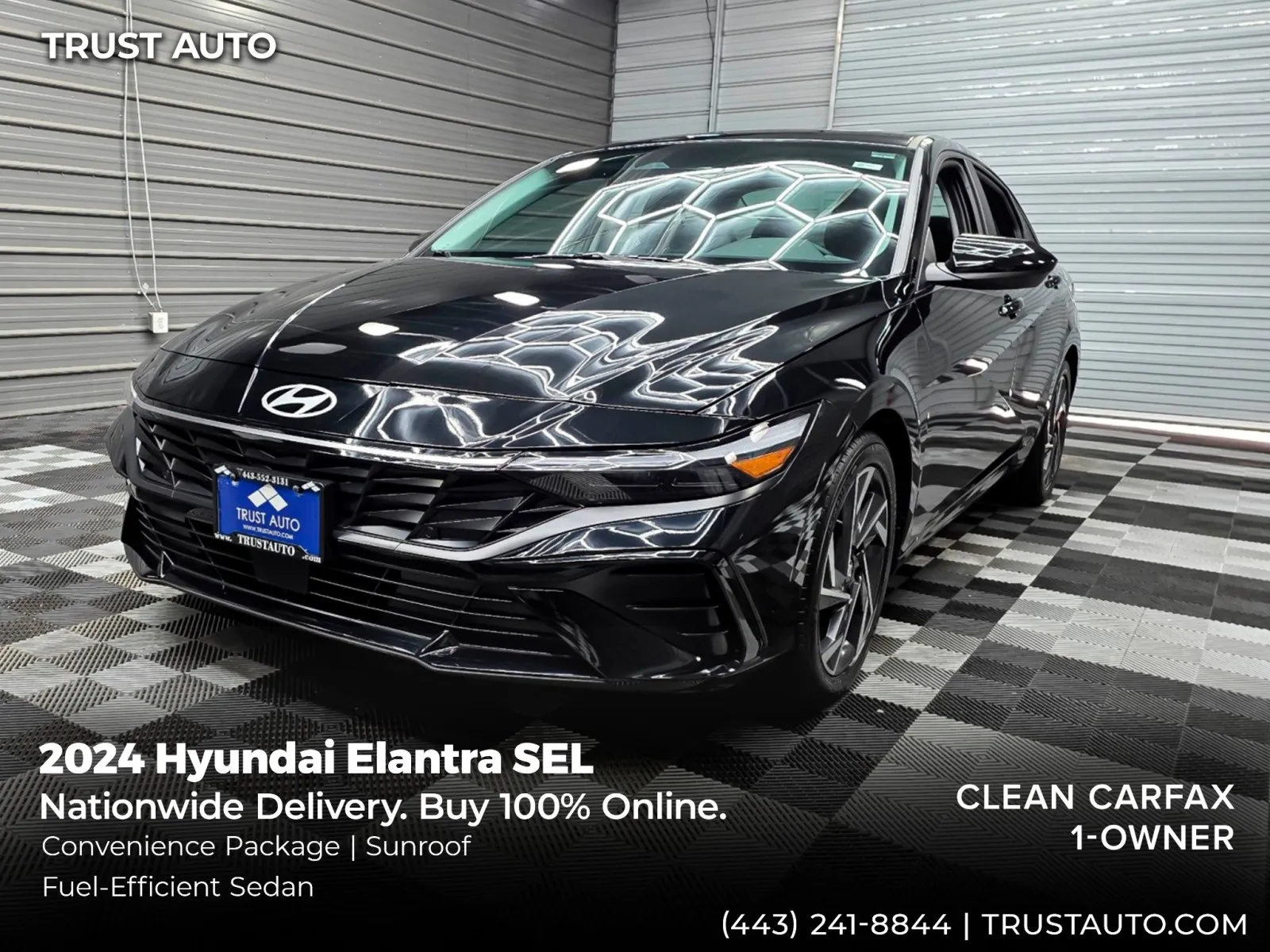 Black 2024 Hyundai Elantra SEL Sedan w/Convenience Pkg for sale in Sykesville, MD