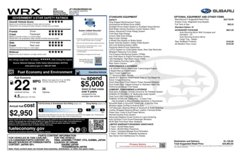Another view of 2024 Subaru WRX AWD 6-Speed Manual Sedan for sale in Sykesville, MD at Trust Auto