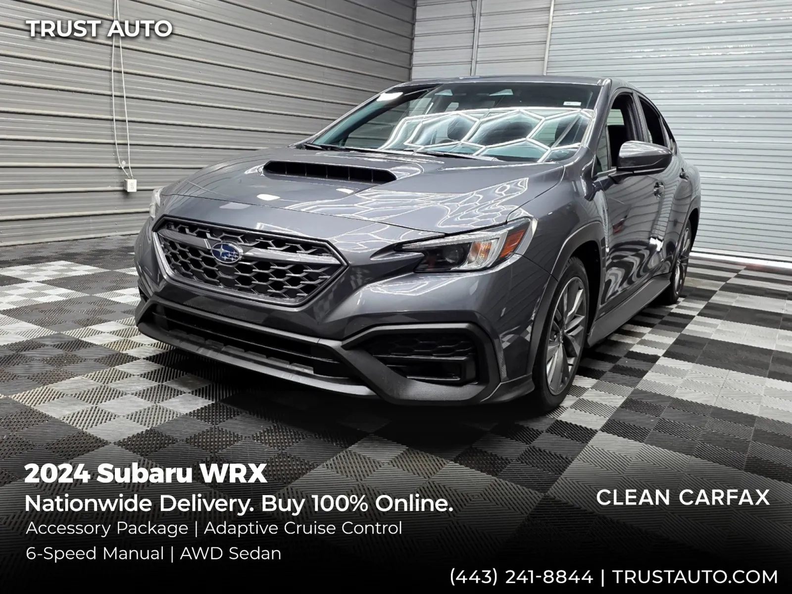 Gray 2024 Subaru WRX AWD 6-Speed Manual Sedan for sale in Sykesville, MD