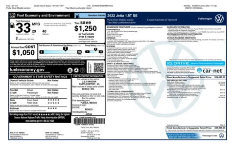 Another view of 2022 Volkswagen Jetta SE 4-Door Sedan for sale in Sykesville, MD at Trust Auto