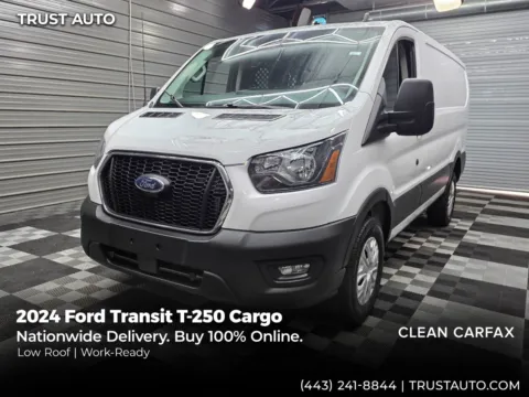 White 2024 Ford Transit T-250 Cargo 130''WB Low Roof Minivan/Van for sale in Sykesville, MD