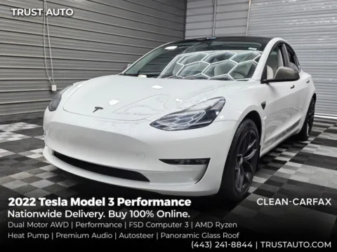 White 2022 Tesla Model 3 Performance AWD Electric Sedan for sale in Sykesville, MD