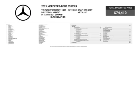 Another view of 2021 Mercedes-Benz E-Class E 350 4MATIC AWD Luxury Sedan w/Driver Assistance Pkg for sale in Sykesville, MD at Trust Auto