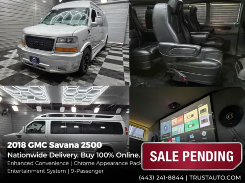 Silver 2018 GMC Savana 2500 9-Passenger Limited SE Conversion 155''WB Extended Crew High-Top Upfitter Mi for sale in Sykesville, MD