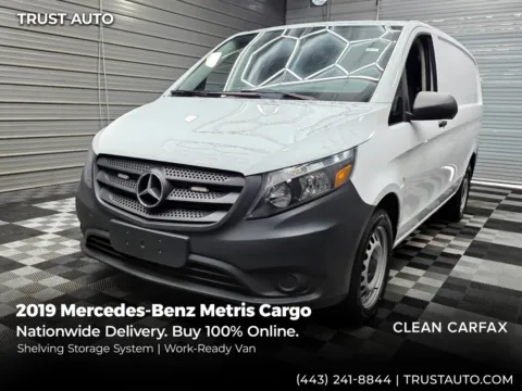 White 2019 Mercedes-Benz Metris Cargo Worker 126''WB Standard Roof Minivan/Van w/Shelving Storage System for sale in Sykesville, MD