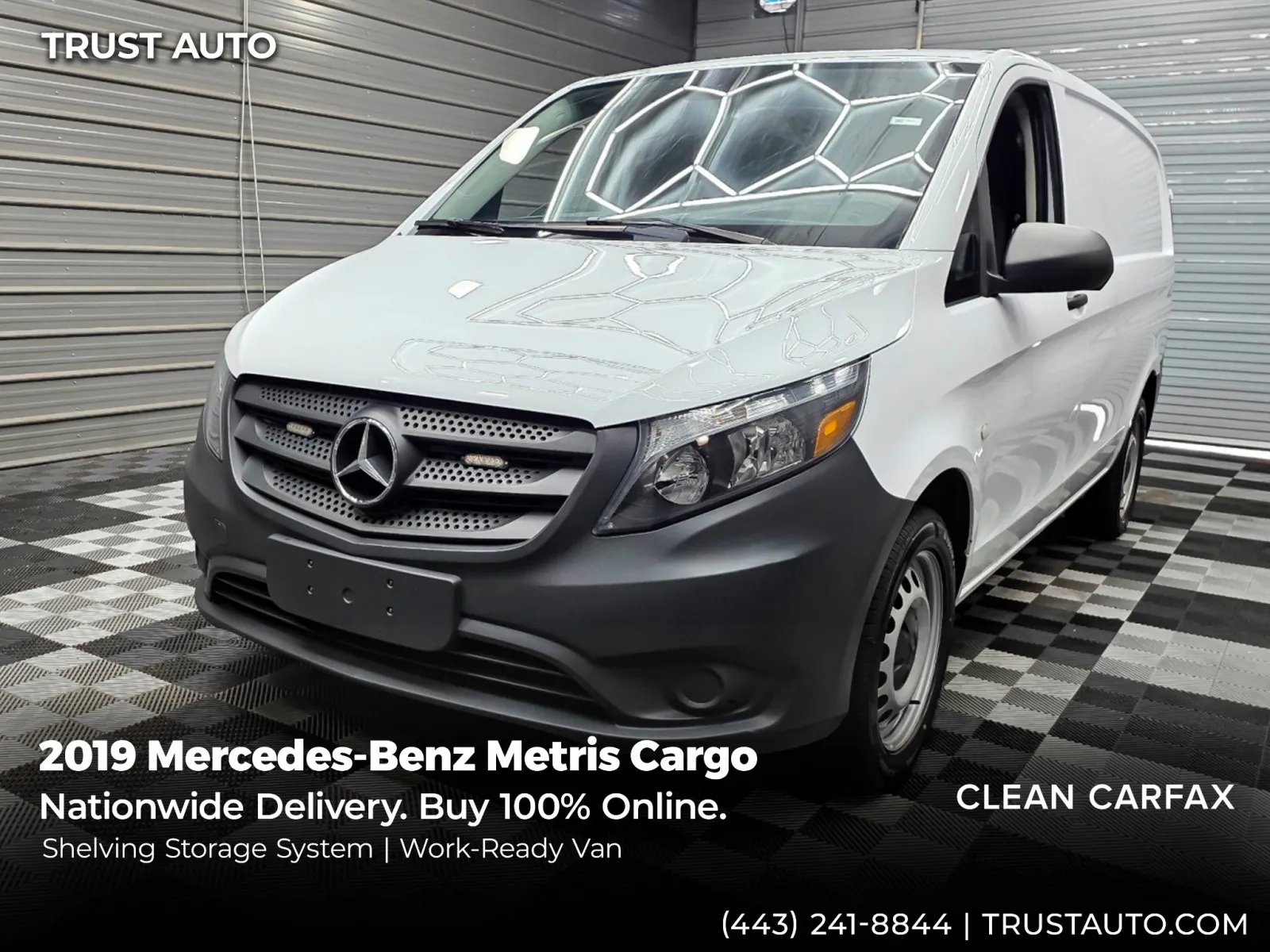 2019 Mercedes-Benz Metris Cargo Worker 126''WB Standard Roof Minivan/Van w/Shelving Storage System