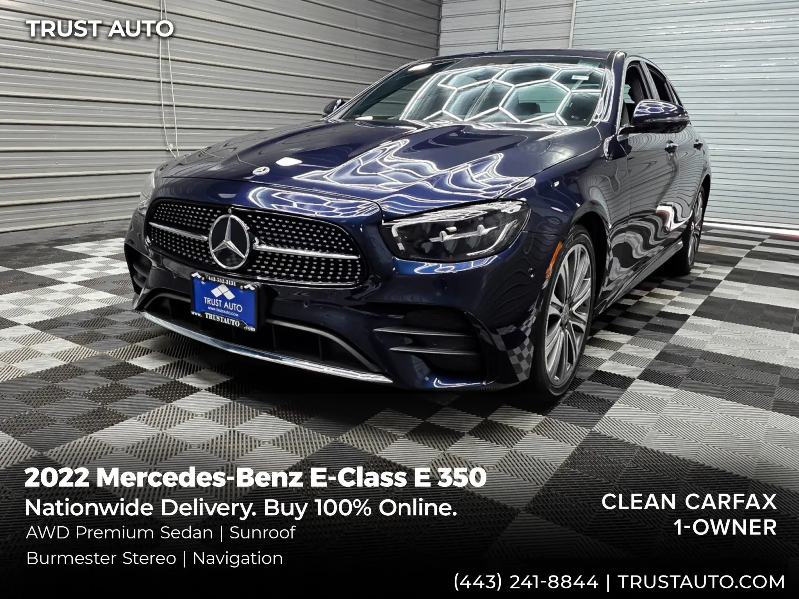 Blue 2022 Mercedes-Benz E-Class E 350 4Matic AWD Premium Sedan for sale in Sykesville, MD